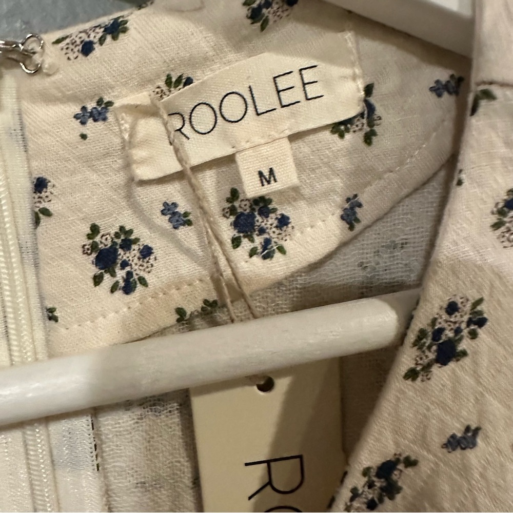 Roolee Women's Puff-Sleeve Midi Dress in a floral-print crepe - Picture 10 of 11